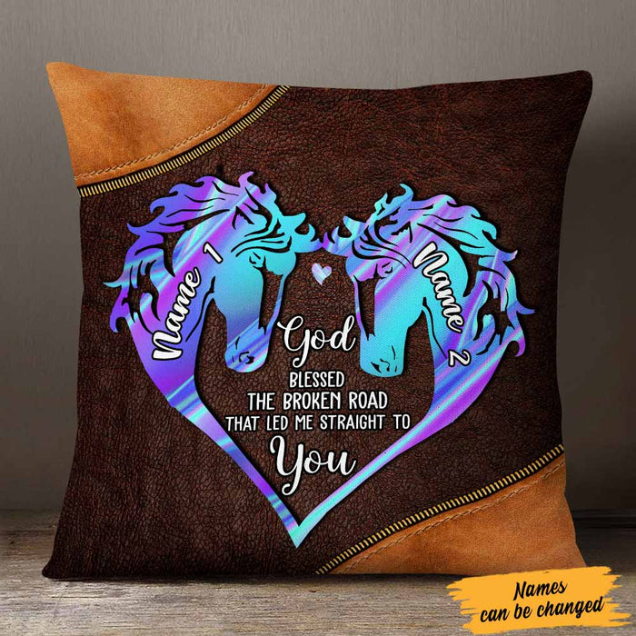 Personalized Couple Horse Pillow DB201 30O57 1