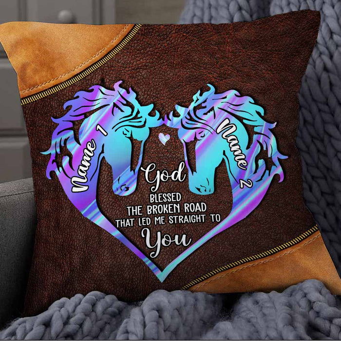 Personalized Couple Horse Pillow DB201 30O57 1