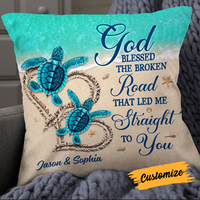 Personalized Couple Love Turtle Pillow DB201 81O24 thumb 1