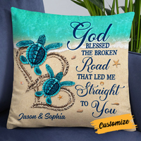 Personalized Couple Love Turtle Pillow DB201 81O24 thumb 1