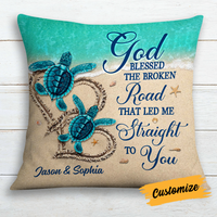 Personalized Couple Love Turtle Pillow DB201 81O24 thumb 1
