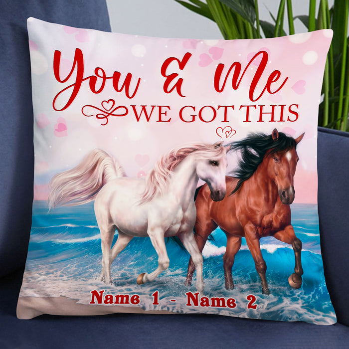 Personalized Couple Love Horse Pillow DB202 26O19 1
