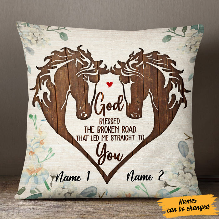 Personalized Couple Love Horse Pillow DB204 23O57 1