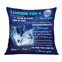 Personalized Couple Love Wolf Pillow DB218 23O57 thumb 1