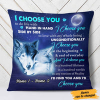 Personalized Couple Love Wolf Pillow DB218 23O57 thumb 1