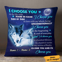 Personalized Couple Love Wolf Pillow DB218 23O57 thumb 1