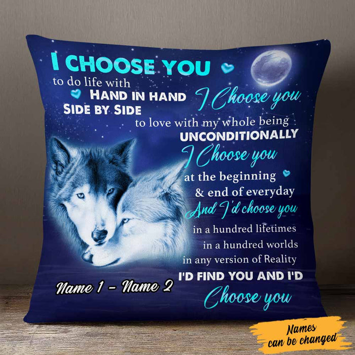 Personalized Couple Love Wolf Pillow DB218 23O57 1