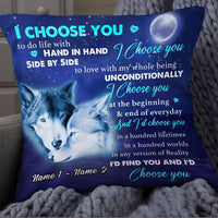 Personalized Couple Love Wolf Pillow DB218 23O57 thumb 1