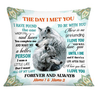Personalized Couple Love Wolf Husband Wife The Day I Met You Pillow DB205 85O34 thumb 1