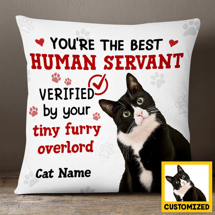 Personalized Cat Photo Human Servant Pillow DB206 95O36 1