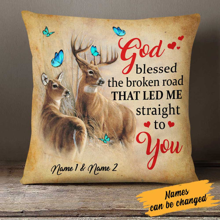 Personalized Couple Love Deer Pillow DB206 30O23 1