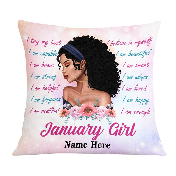 Personalized BWA Birthday Queen Positive Affirmations I Am Pillow DB214 85O57 1