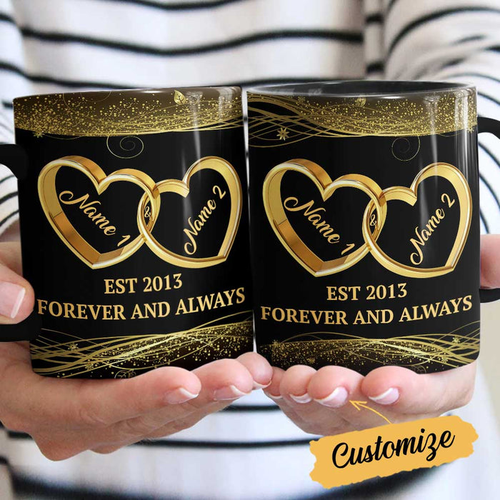 Personalized Couple Husband Wife Wedding Rings Mug NB273 81O34 1