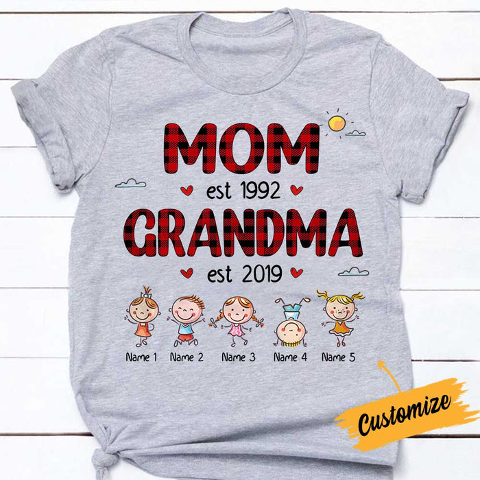 Personalized Mom Grandma T Shirt NB232 26O34 1