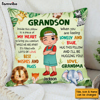 Personalized Gift For Grandson Woodland Animals Hug This Pillow 30810 thumb 1