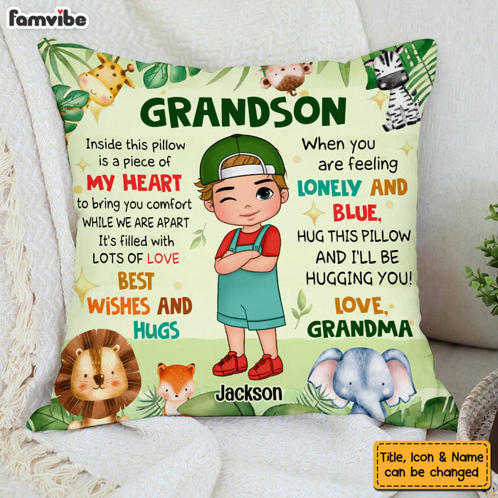 Personalized Gift For Grandson Woodland Animals Hug This Pillow 30810 1