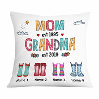Personalized Mom Grandma Grandkids Boots Pillow DB224 81O58 thumb 1