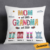 Personalized Mom Grandma Grandkids Boots Pillow DB224 81O58 thumb 1