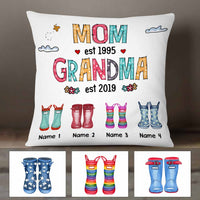 Personalized Mom Grandma Grandkids Boots Pillow DB224 81O58 thumb 1