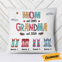 Personalized Mom Grandma Grandkids Boots Pillow DB224 81O58 thumb 1