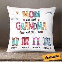 Personalized Mom Grandma Grandkids Boots Pillow DB224 81O58 thumb 1