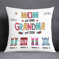Personalized Mom Grandma Grandkids Boots Pillow DB224 81O58 thumb 1