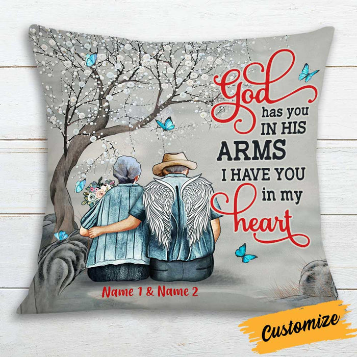 Personalized Couple Memo God Has You In His Arms Pillow DB222 85O34 1