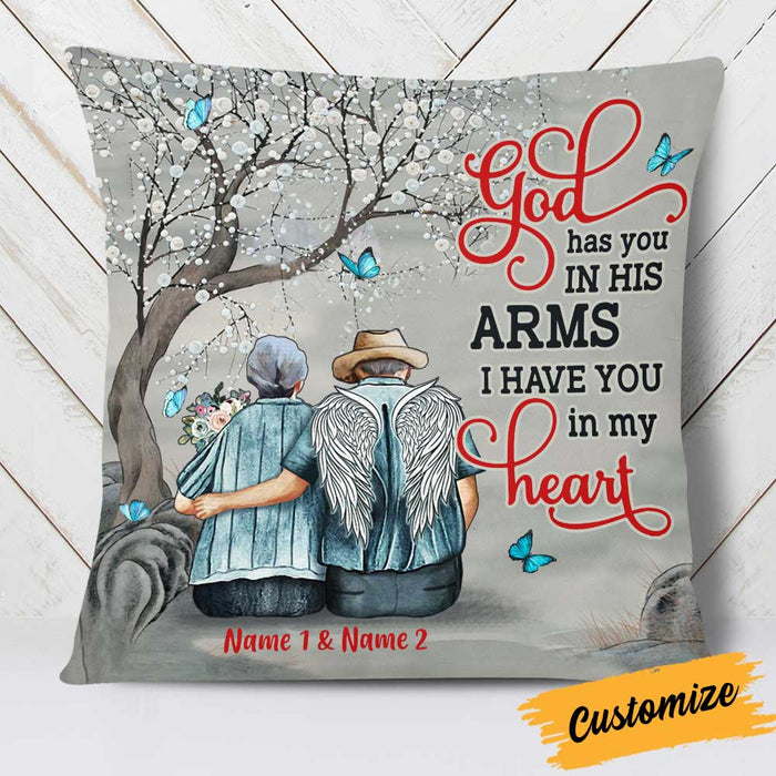Personalized Couple Memo God Has You In His Arms Pillow DB222 85O34 1