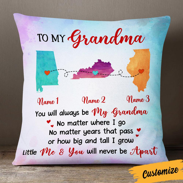 Personalized Grandma Mom Long Distance Pillow DB226 87O36 1