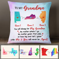 Personalized Grandma Mom Long Distance Pillow DB226 87O36 thumb 1