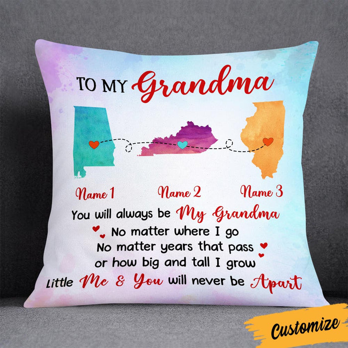 Personalized Grandma Mom Long Distance Pillow DB226 87O36 1