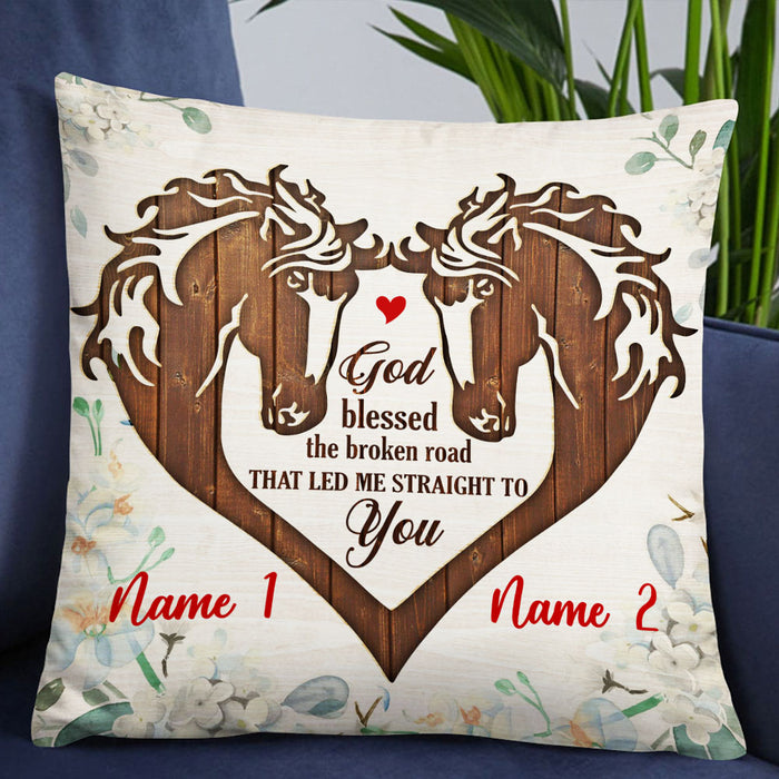 Personalized Horse Couple Pillow DB221 30O53 1