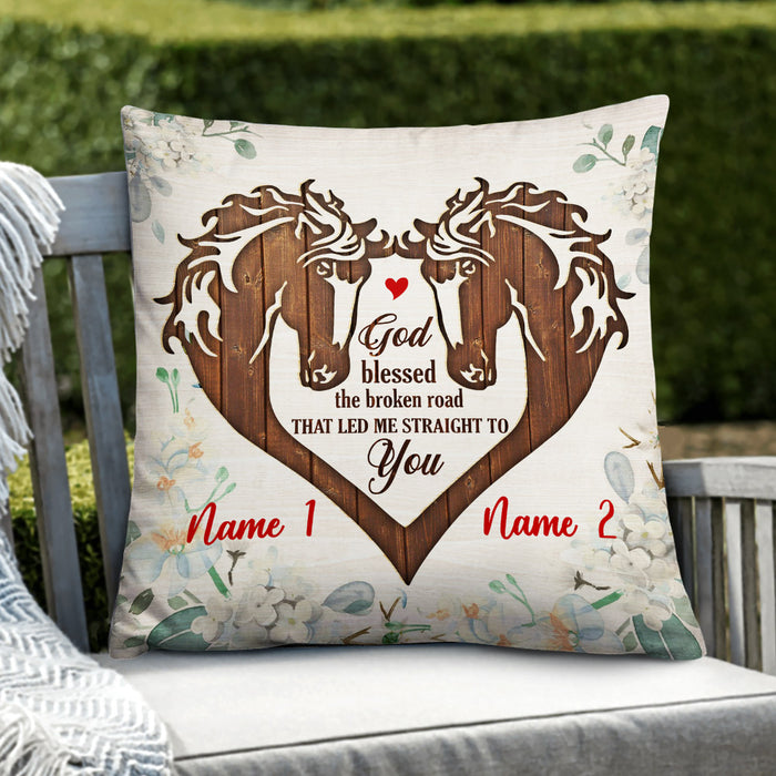 Personalized Horse Couple Pillow DB221 30O53 1