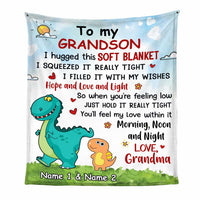 Personalized Grandson Dinosaur Blanket NB251 95O34 thumb 1
