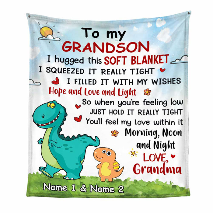 Personalized Grandson Dinosaur Blanket NB251 95O34 1