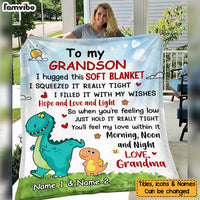 Personalized Grandson Dinosaur Blanket NB251 95O34 thumb 1