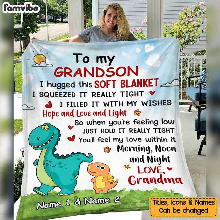 Personalized Grandson Dinosaur Blanket NB251 95O34 1