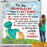 Personalized Grandson Dinosaur Blanket NB251 95O34 thumb 1
