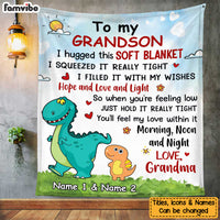 Personalized Grandson Dinosaur Blanket NB251 95O34 thumb 1