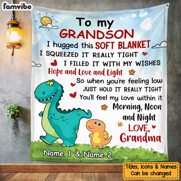Personalized Grandson Dinosaur Blanket NB251 95O34 1