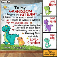 Personalized Grandson Dinosaur Blanket NB251 95O34 thumb 1