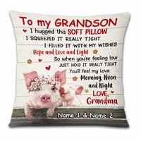 Personalized Pig Grandson Hug This Pillow DB224 95O23 thumb 1