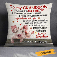 Personalized Pig Grandson Hug This Pillow DB224 95O23 thumb 1