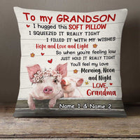 Personalized Pig Grandson Hug This Pillow DB224 95O23 thumb 1