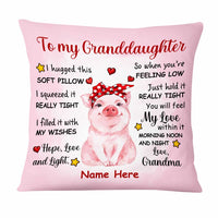 Personalized Grandma To Granddaughter Pig Pillow DB225 95O47 thumb 1