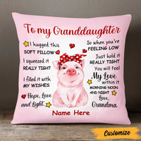 Personalized Grandma To Granddaughter Pig Pillow DB225 95O47 thumb 1