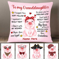 Personalized Grandma To Granddaughter Pig Pillow DB225 95O47 thumb 1