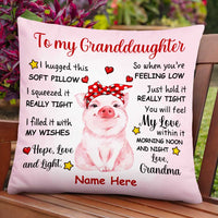 Personalized Grandma To Granddaughter Pig Pillow DB225 95O47 thumb 1