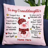 Personalized Grandma To Granddaughter Pig Pillow DB225 95O47 thumb 1