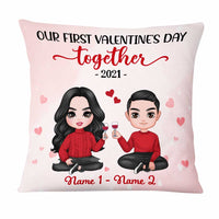 Personalized Couple Icon First Valentine Pillow DB232 87O47 thumb 1